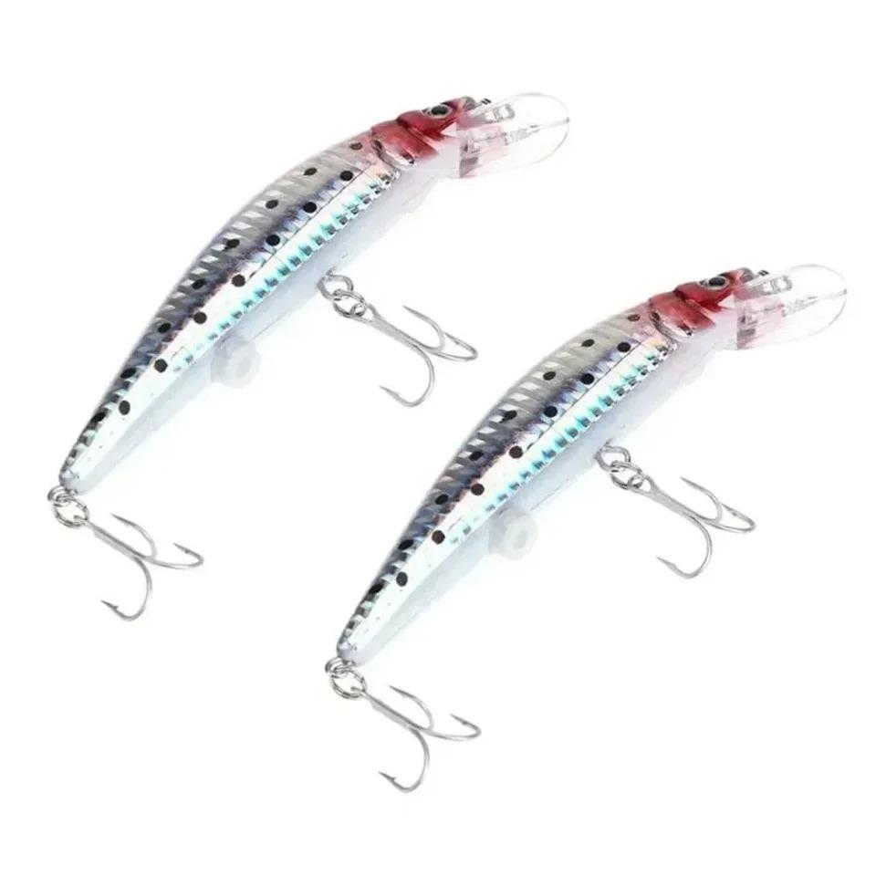 Esche Elettroniche Ricaricabili USB per Pesca Elettronica Esca Elettronica per Pesca in Mare Esca Artificiale Vibrante Amo Triplo Esca per Ghiaccio Invernale Esca Dura per Acqua Salata