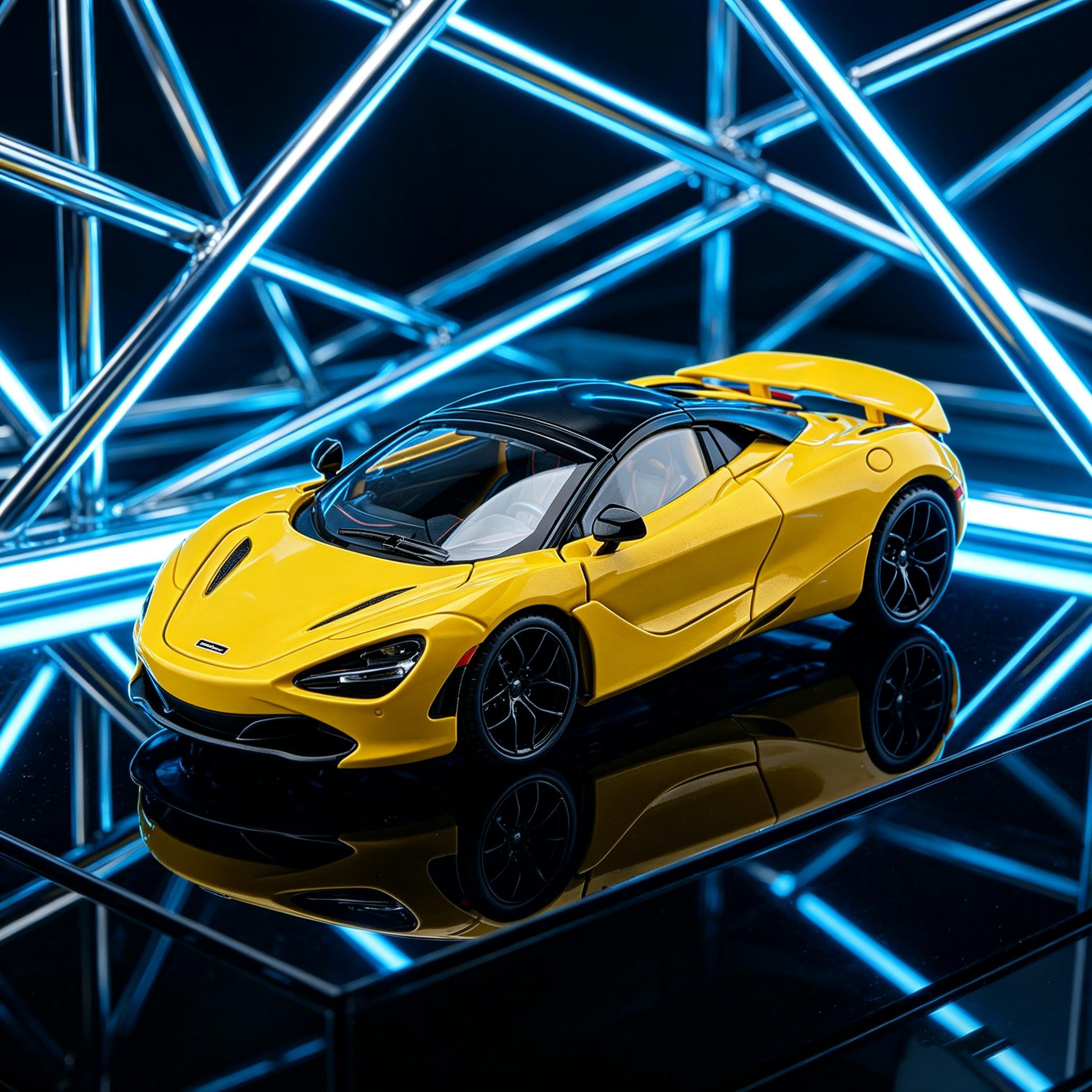 Linyi Toy Car Light 1:18 Mclaren 720S Mid Engine Supercar Alloy Sports Car Model Diecast Metal High Simulation Collectible Car Sound And Gift