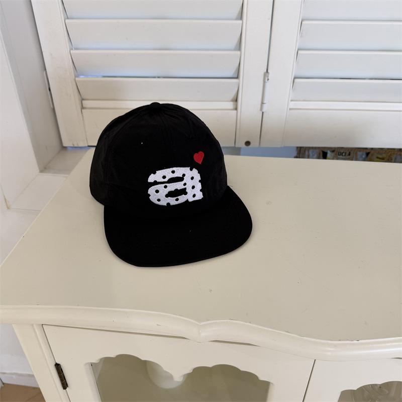 Spring and Summer Quick-drying Polka Dot Love Embroidery a Letter Baseball Hat Men and Women Breathable Flat Brim Soft Top Cap