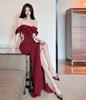 Spring Red Evening Dress Women's Summer Off Shoulders Black Long Prom Dresses