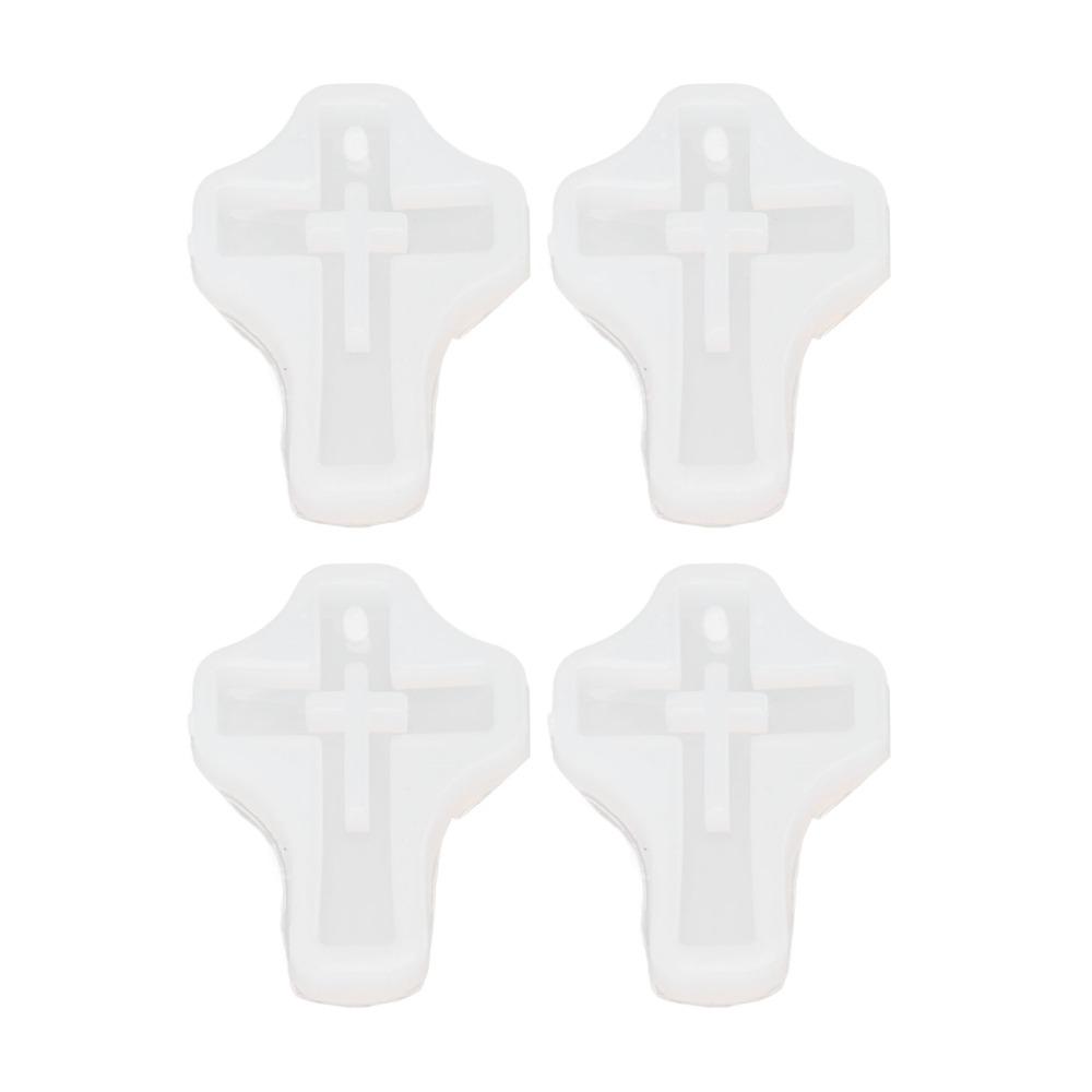 10pcs Food Grade Silicone Silicone Cross Mold Pendant Casting Mold  For Craft Projects