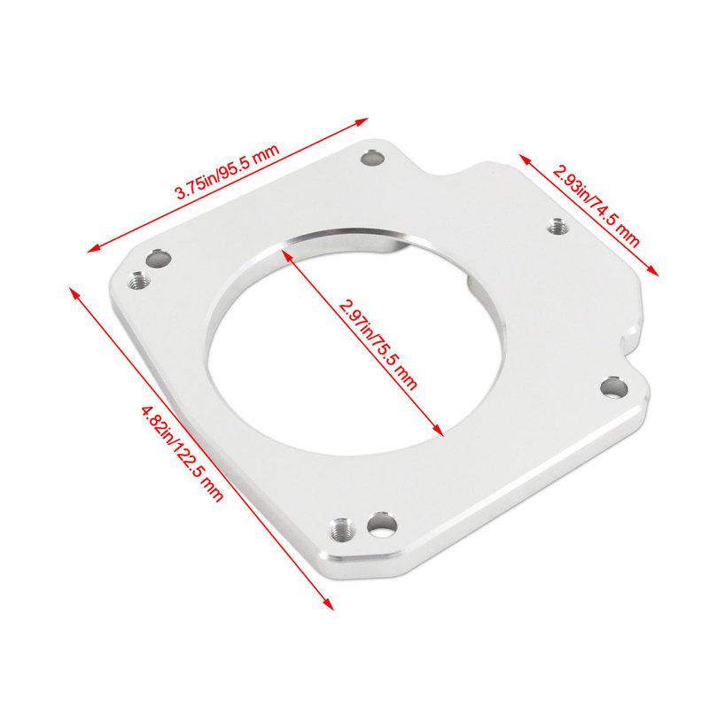 For LS2 For LH6 Throttle Body Adapter Kit for DrivebyWire Systems CNC Machined Aluminum Compatible with 3 Bolt to 4 Bolt