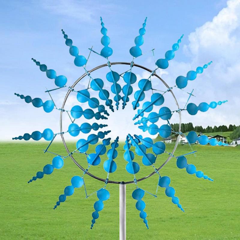 Metal Iron Windmill Spinner Gardening Wind Power Rotating Catchers For Patio Garden Lawn Outdoor Courtyard Decoration