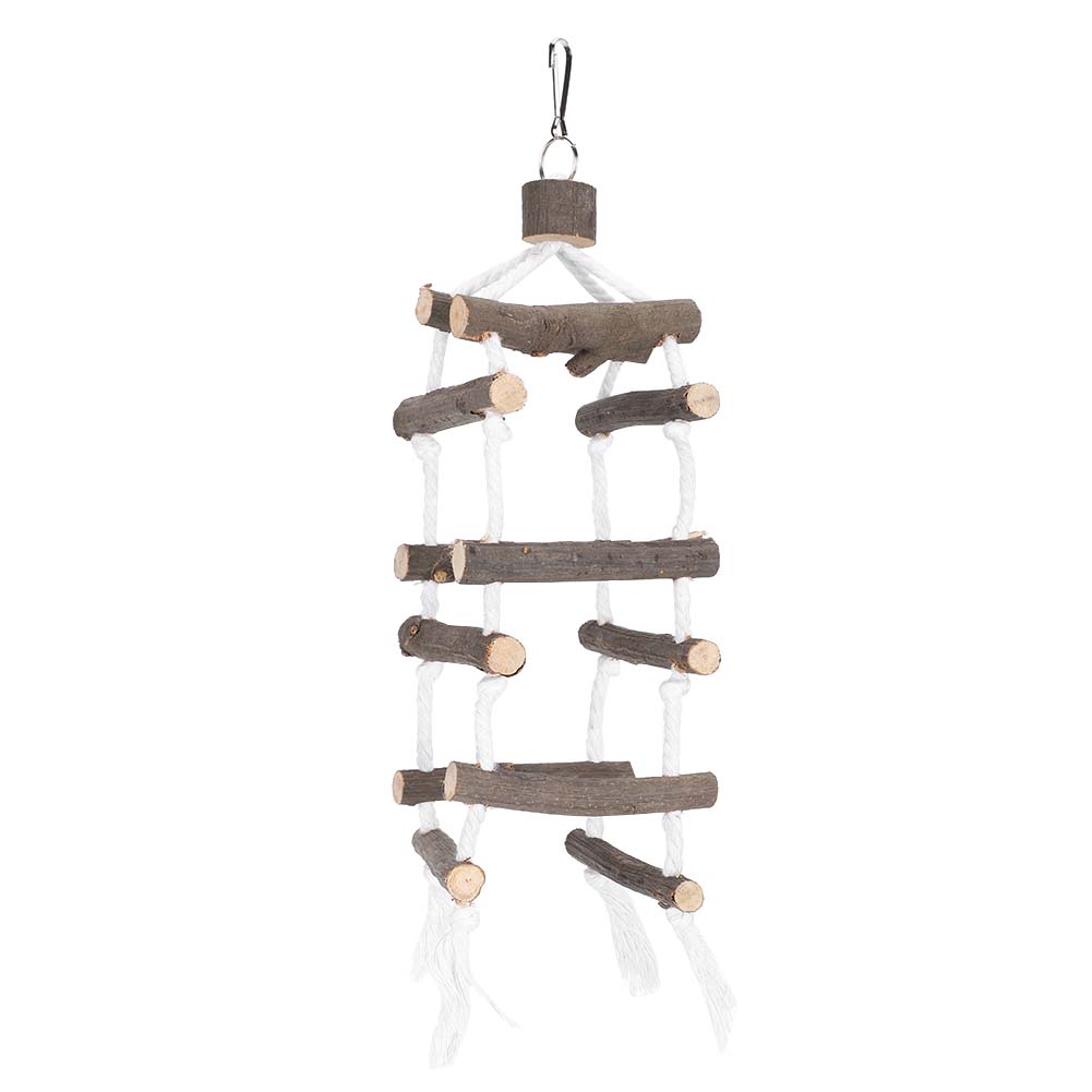 Schody pro domácí ptáky Padací most Třípatrový žebřík ke šplhání Papoušci Dřevěná žvýkací hračka