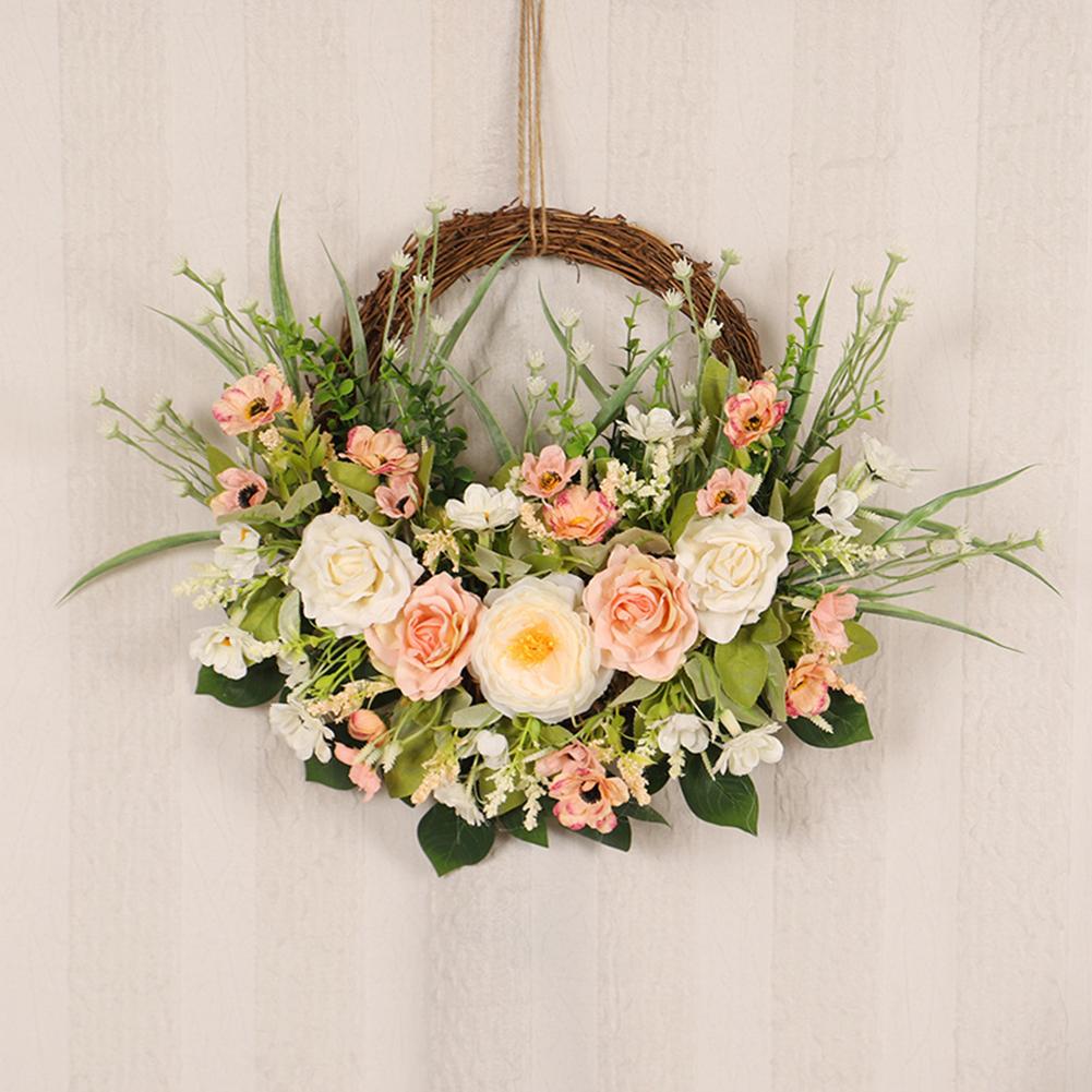 Indoor Outdoor Decor Artificial Flower Pendant Charming Home Decor Exquisite Spring Appeal Natural Twig Base For Front Door