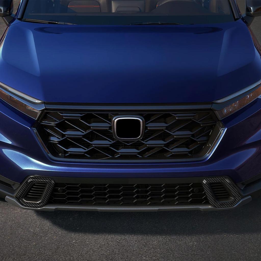 for Honda CRV CR-V Sport Touring Hybrid 2023 2024 2025 2026 Car Accessories ABS Front Bottom Bumper Lid Cover Strip Trim 2PCS (Carbon Fiber Grain)