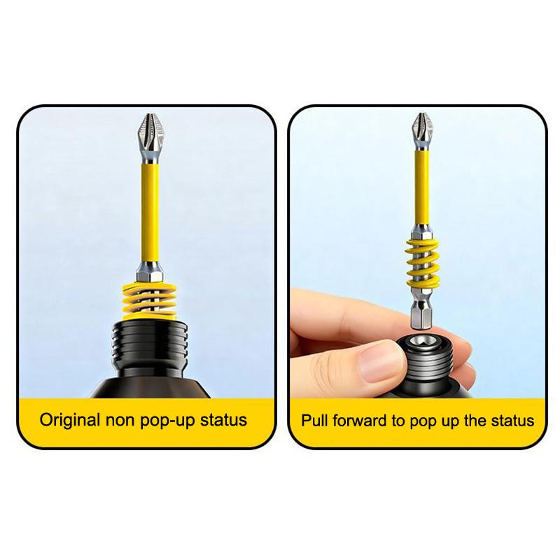 2Pcs 65/70/90/150Mm Anti-Slip Magnetic Phillips Bit With Spring Magnetic Screwdriver Bits Ph2 Driver Screw 1/4'' Hex Shank Drill
