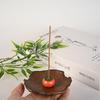 Mini Persimmon Ruyi Incense Burner: Antique Chinese Zen Ceramic Holder for Home Decor