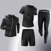 Men's Quick-Dry Sports Suit: High-Elastic Fitness Tights for Running, Training, Basketball, Cycling, Morning Jogging - Perfect for Spring & Autumn.