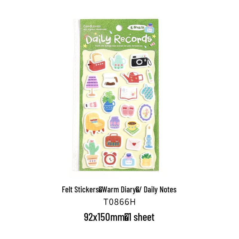 Letter Lover Felt Stickers: Warm Diary Series - Cute Literary Patterns for Decorating & Journaling