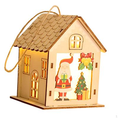 Lighted Up Christmas Village House,Xmas Hanging Decoration Decors Gift Santa Claus Tree