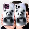 Black and White Bear Purple For Iphone 16 Plus 15 14 13 12 Mini 11 Pro Max X XS XR 7 8 Plus 2022 Tempered Glass Phone Case