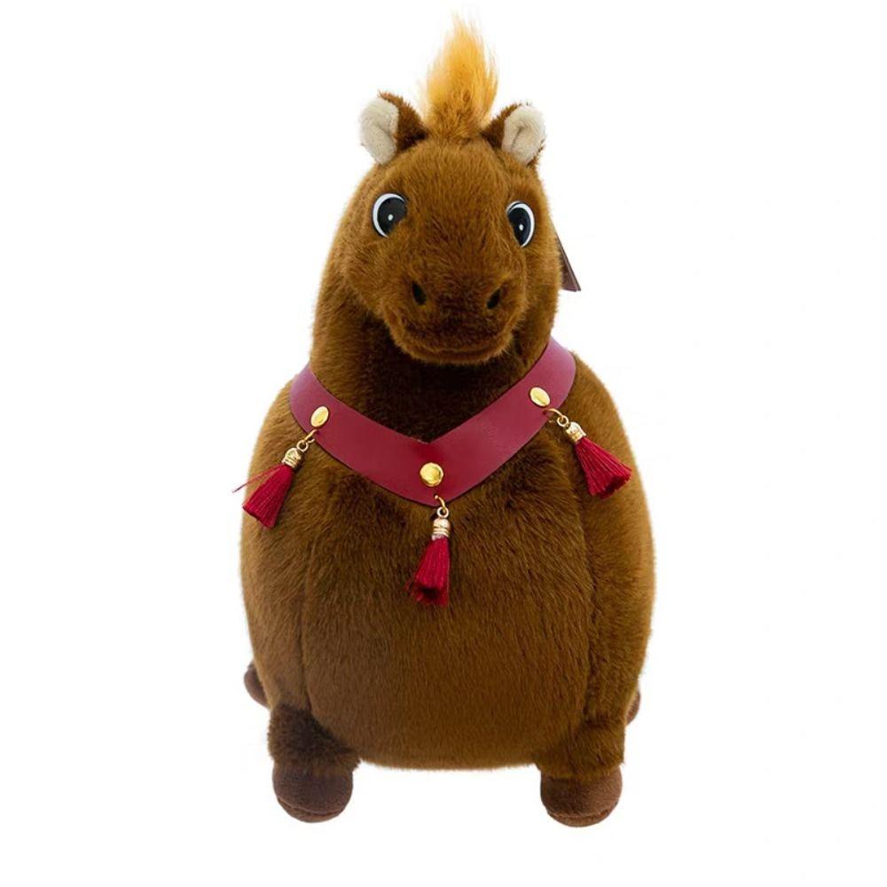 Soft Horse Mascot Stuffed Animal PP Cotton Fat Horse Plush Toy  Birthday Gift