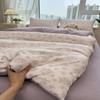 Cream Wind Double Yarn Bedding Four-piece Set Skin-friendly Breathable Washed Sheets Quilt Cover Pillowcase