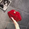 Patent Leather Big Lip Bag, Mobile Phone Dinner Glossy Chain Bag, Messenger Women's Bag, Bouncy Hand, Red Lip Banquet Bag.