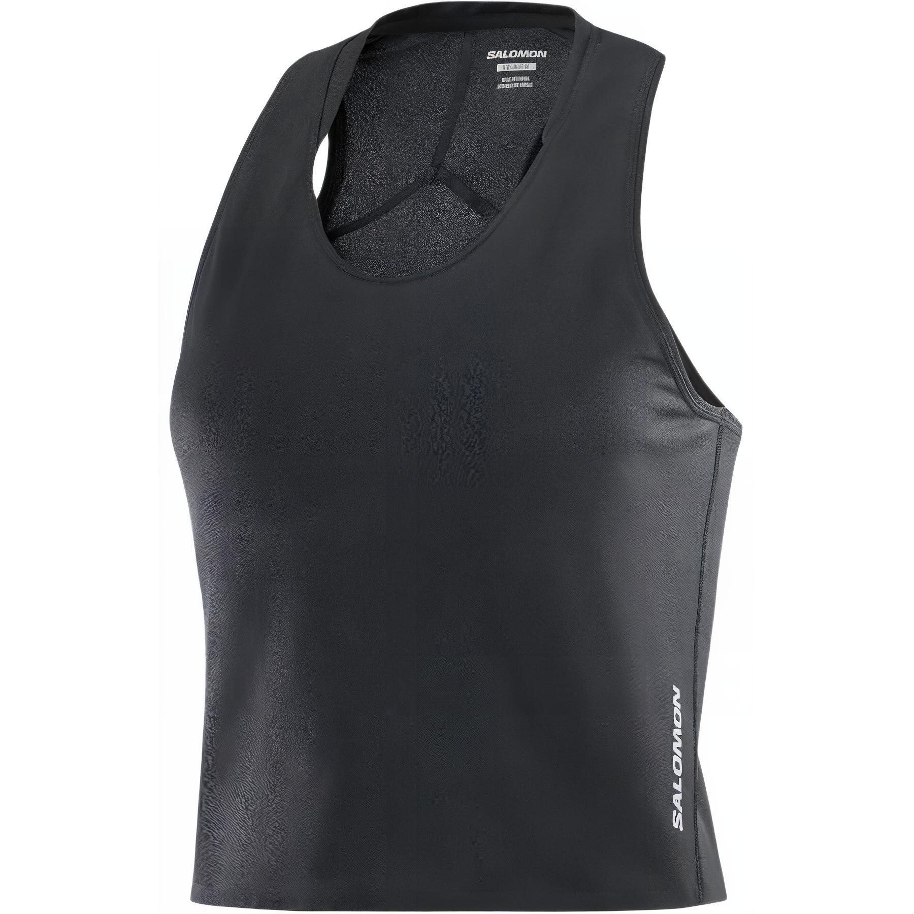

Salomon Solid Color Breathable Running Vest Women tops Black LC2190800 XL