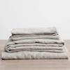 Natural Flax Bed Sheets Plus 2 Pillowcases 100% Washed Linen Sheet 3PCS Set Breathable Soft Farmhouse Home Bedding Flat Sheet