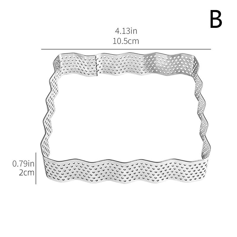 Stainless Steel Square Tartlet Molds Bakeware Mousse Circle Mould Tart Ring Cake Mold Baking French Dessert Fruit Pie Tarte Tool