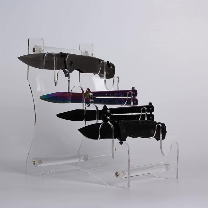 Acrylic Transparent Knife Holder Countertop Cutlery Storage Knives Display Stand Rack for Knife Organizer Pen Storage