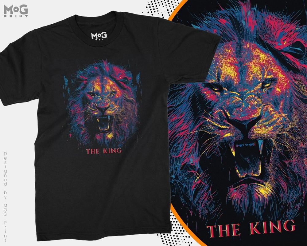 Lion Art The King T-shirt Alpha Warrior Animal Africa Print Gym Training Men Top