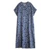 DIMANAF Plus Size 2025 Women Summer Short Sleeve Dress Basic Casual Loose V-Neck Printing Floral Dress New