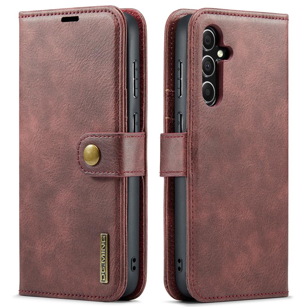 DG.MING for Samsung Galaxy S23 FE Detachable Phone Cover Split Leather Wallet Stand Phone Case