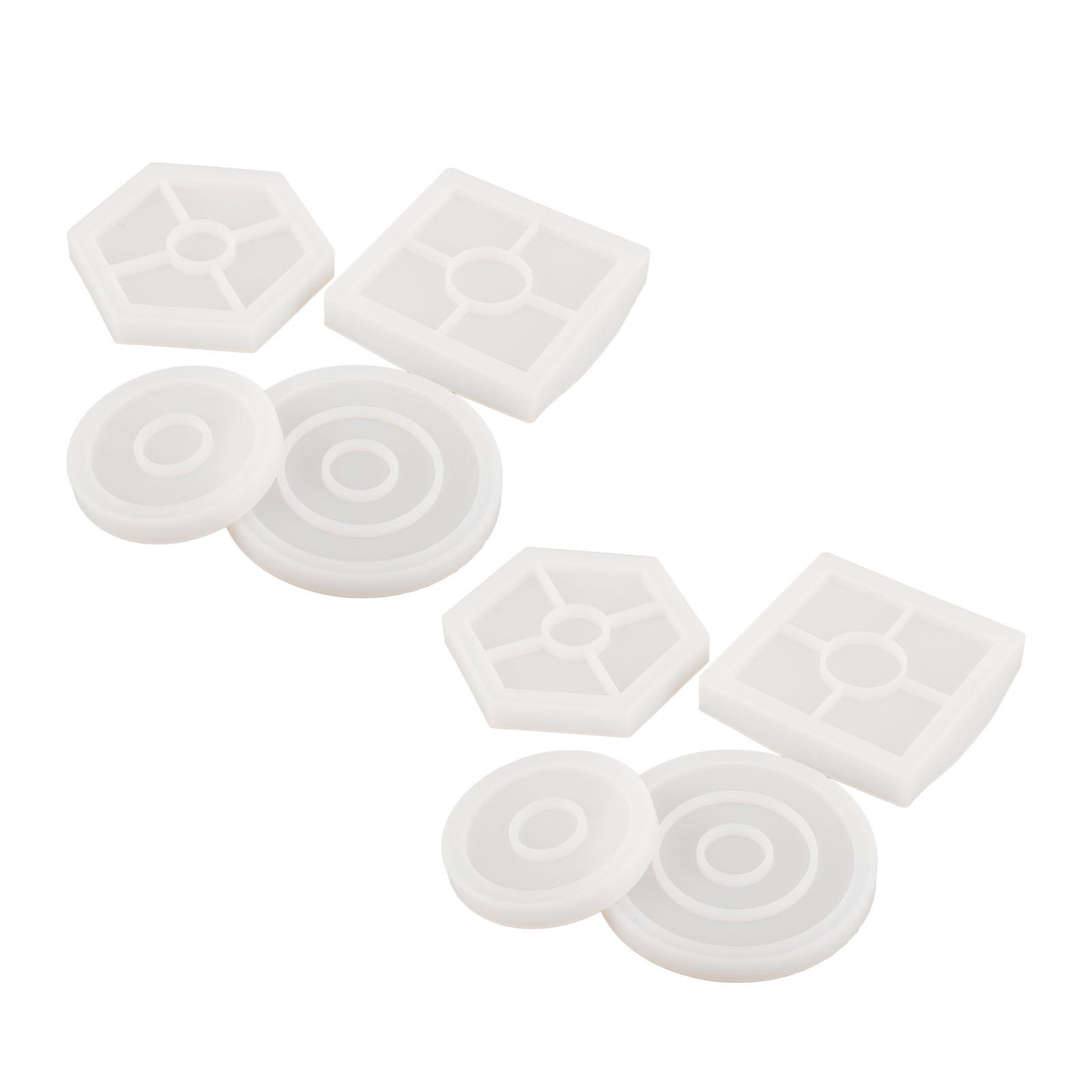 8 Pcs Silicone Coaster Molds Silicone Epoxy Resin Coaster Casting Mould Set DIY Casting Craft Cup Mat Mould