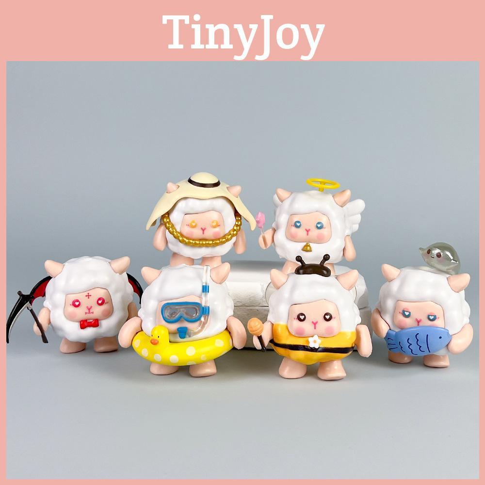 Eggy 6 Pcs Party Sheep Design Mini Model Desktop Decoration Ornament Set