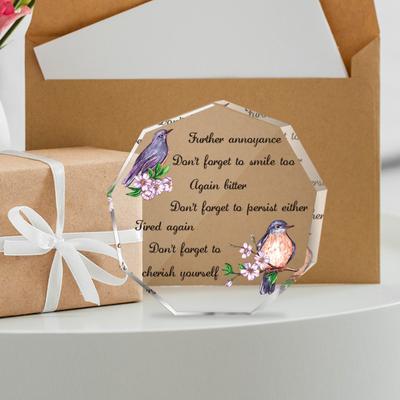 Transparenter Acryl Neunförmiger Englischer Slogan für Klassenkameraden und Freunde Gedenkgeschenk Ornamente