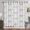Cartoon Animals Window Curtain Living Room Watercolor Bunny Bear Eyelet Curtains Moon Print New Baby Room Drapes Free Shipping