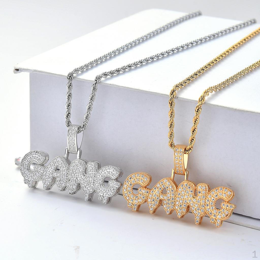 Custom Gang Dripping Pendant with Rope Chain Necklace Jewelry Gifts