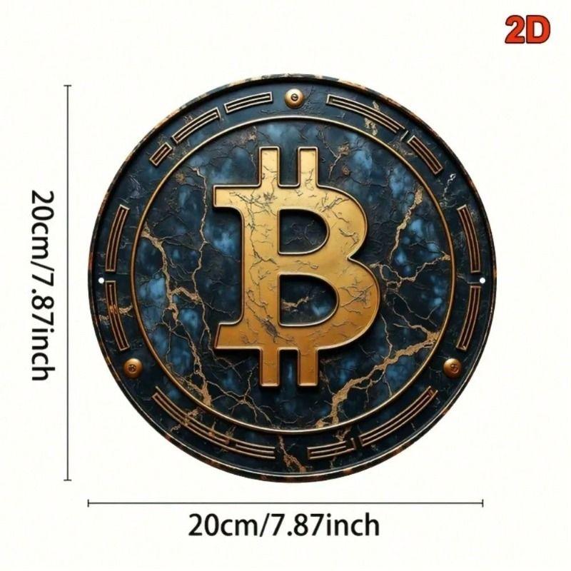 Round Metal Tin Sign Wall Art Home Living Room Office Cafe Decor 20x20cm