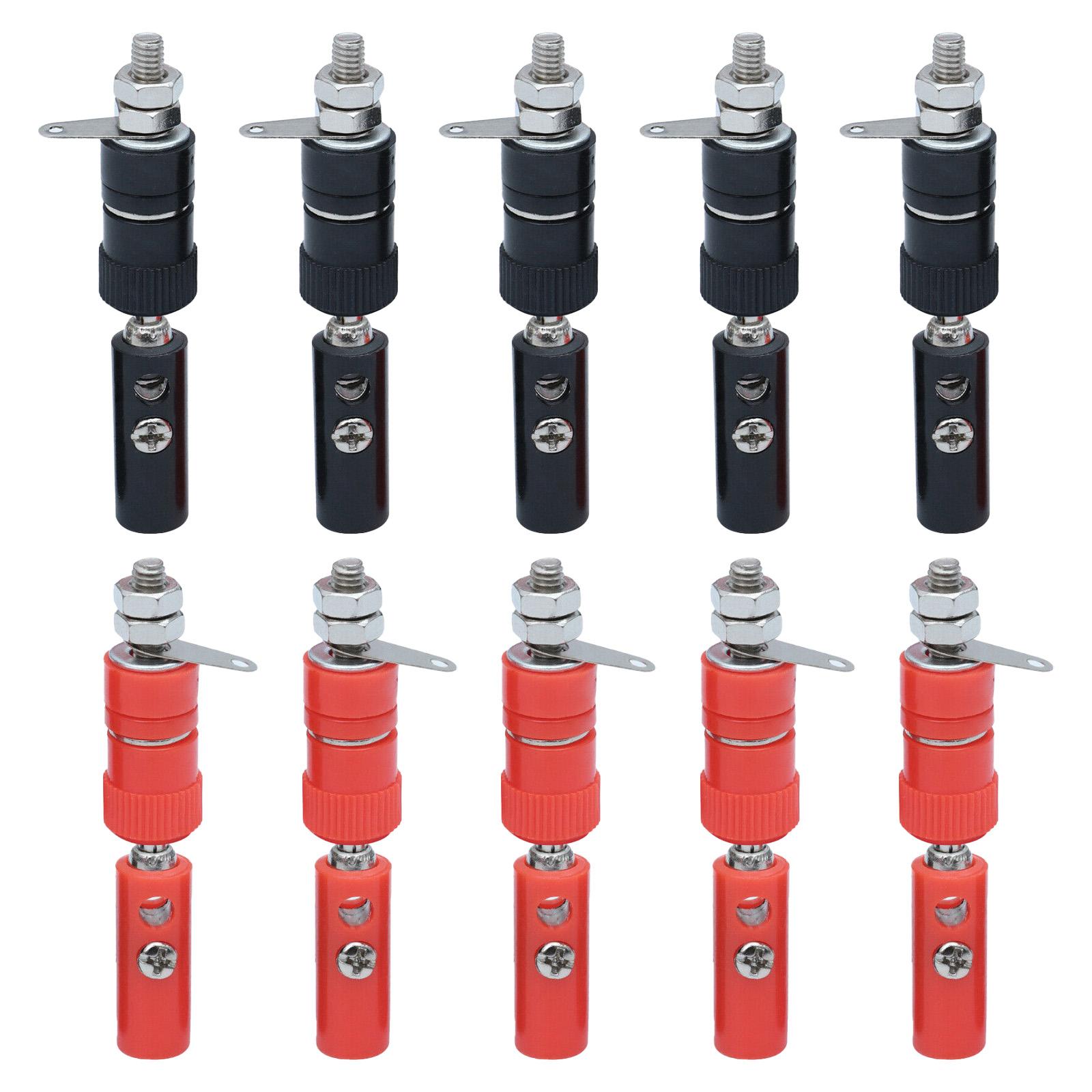 

10 Pairs Insulated Banana Screw and Socket Connectors Compatible with 4mm Banana Jacks for Speaker Wire Diameter 2mm to 5mm