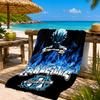 Flame Logo Design Printed Microfiber Beach Towel, Soft And Absorbent, Quick-Dry, Ideal for Summer Travel, Beach Essential, Swimming Pool