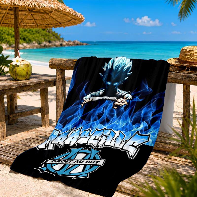 Flame Logo Design Printed Microfiber Beach Towel, Soft And Absorbent, Quick-Dry, Ideal for Summer Travel, Beach Essential, Swimming Pool