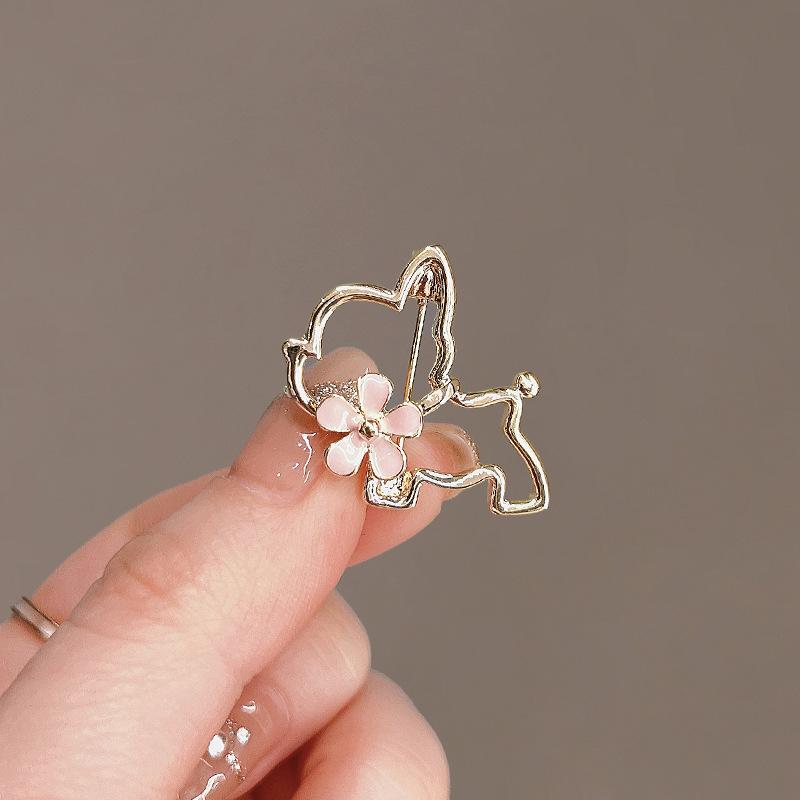 

Ажурная брошь в виде щенка, милая маленькая брошь в виде цветка, булавка для воротника, свитера, костюма, антибликовая