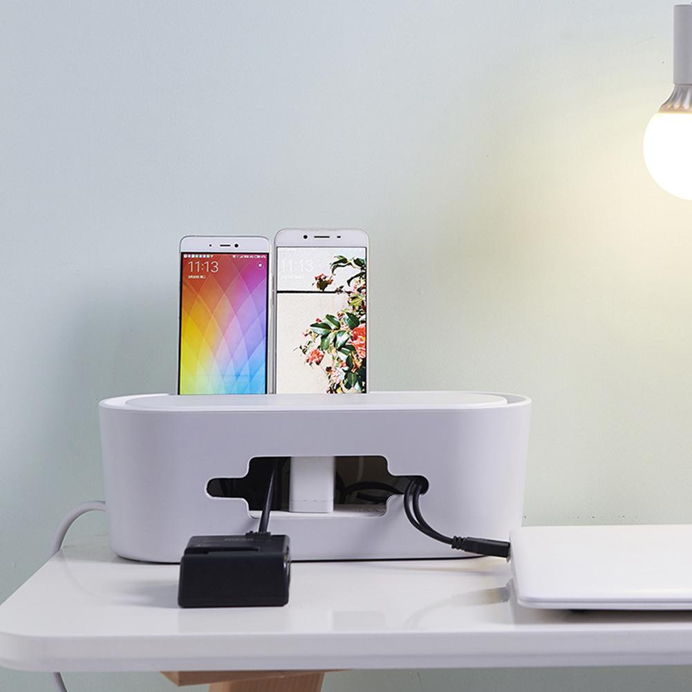Multifunction Cable Storage Box Case Power Strip Wire Management Socket Safety Tidy Organizer
