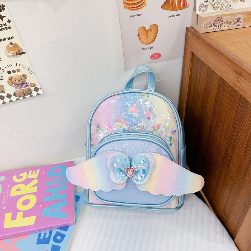 Schoolbag Sequined Children's Trend Backpack Korean Version Kindergarten Bow Fishtail Schoolbag Mini Girls Small Backpack