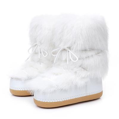Full Wool Upgraded Winter New Women's Space Boots Fashionable Ski Moon Shoes Women's Medium Tube Thermal Boots