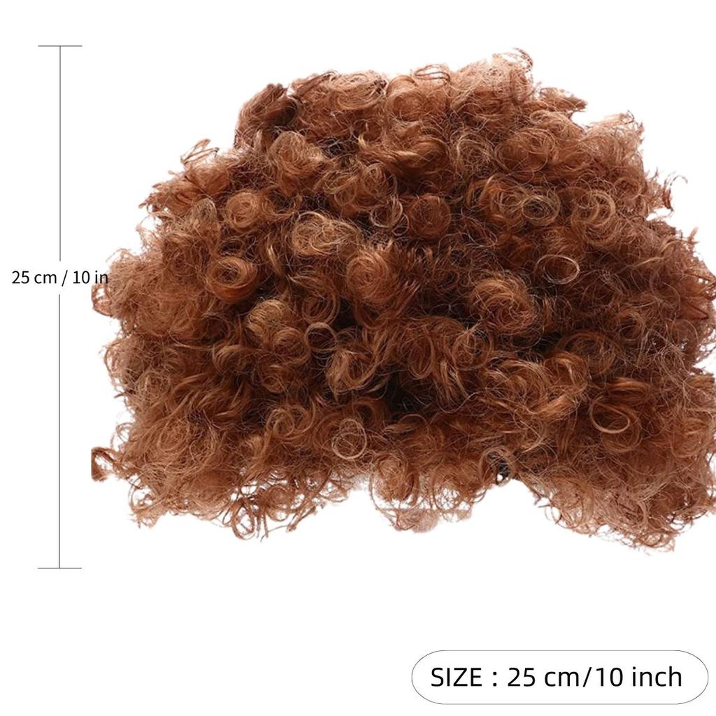 Curly and Fluffy Costume Disco Style Synthetic Wig for Men With Glasses Party or Cosplay Costume Gifts