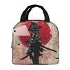 Japanese Bushido Samurai Characters Insulated Lunch Bag for Women Kids Leakproof Food Boxes Thermal Lunch Box Tote