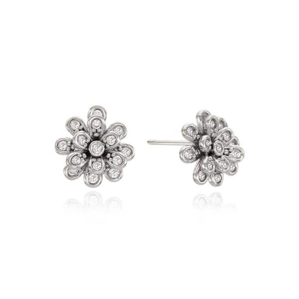[Ost] More Flower Silver Earrings Ote122905Qww