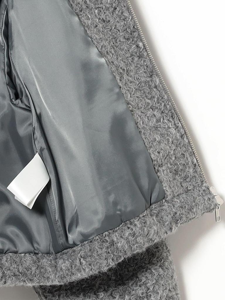 Ray Beams Women's Loop Shaggy Zip Blouson, Gray 0