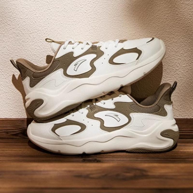 New Anta Anti-Slip And Wear-Resistant Height Increasing Low-Top Casual Shoes Men's Beige Brown 112518811-7