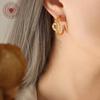 Elegant Geometric Knot Earrings: C-Shaped, Titanium Steel, Gold-Plated, European & American Chic Style