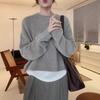 Women's Short Pure Wool Cashmere Sweater - Autumn and Winter Round Neck Knit, Solid Color, Thickened Slimming Pullover