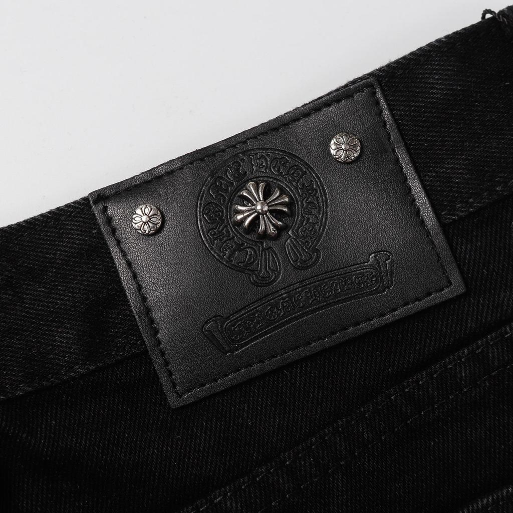 9930 CHROME HEARTS Pánske a dámske trendy džínsy v americkom štýle s látkovými nášivkami, ležérne a módne pouličné nohavice