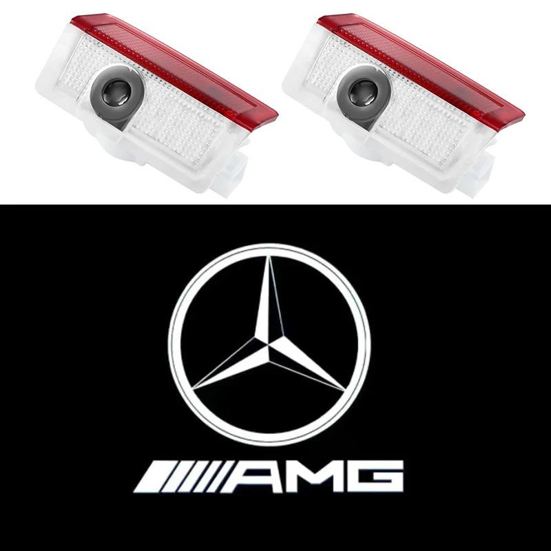 

Car Sticker 2Pcs LED Light Car Door Projector Lamps Accessories For Mercedes Benz AMG A B C M ML GLA GLS E Class W176 W205 W166