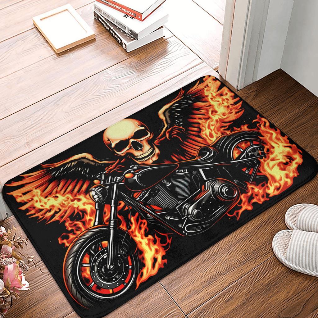 Retro Classic Motorcycle Motorcycle Lovers Gift Doormat Anti-Slip Entrance Kitchen Bathroom Door Floor Mat Toilet Carpet Rug