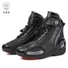 Motorradstiefel aus Leder für Herren und Damen Outdoor Botas Motocross Winter Schwarz Dicksohlige Plüsch-Ritterstiefel